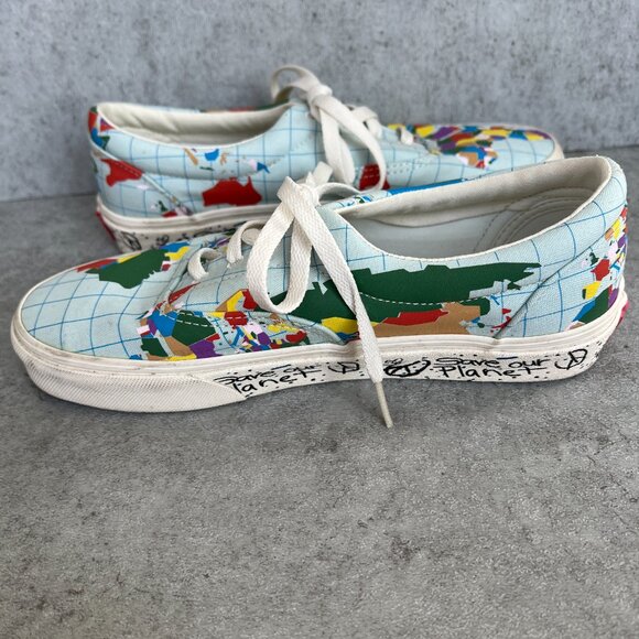 Vans Era Save Our Planet Globe Classic Size Women's 7.5 Mens 6 Shoes Map Sneaker - Picture 5 of 10